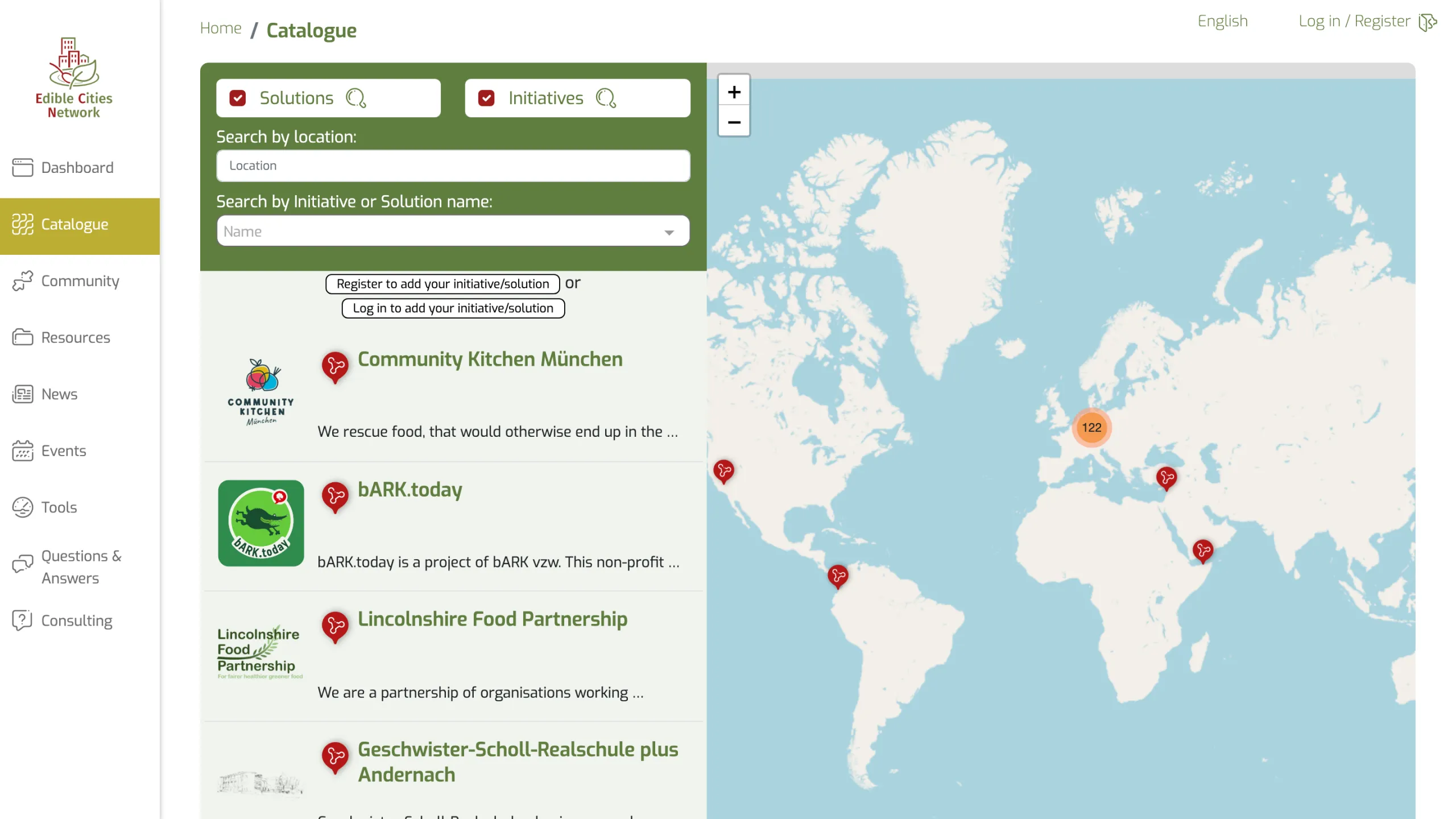 Catàleg d'iniciatives i solucions amb el mapa interactiu
