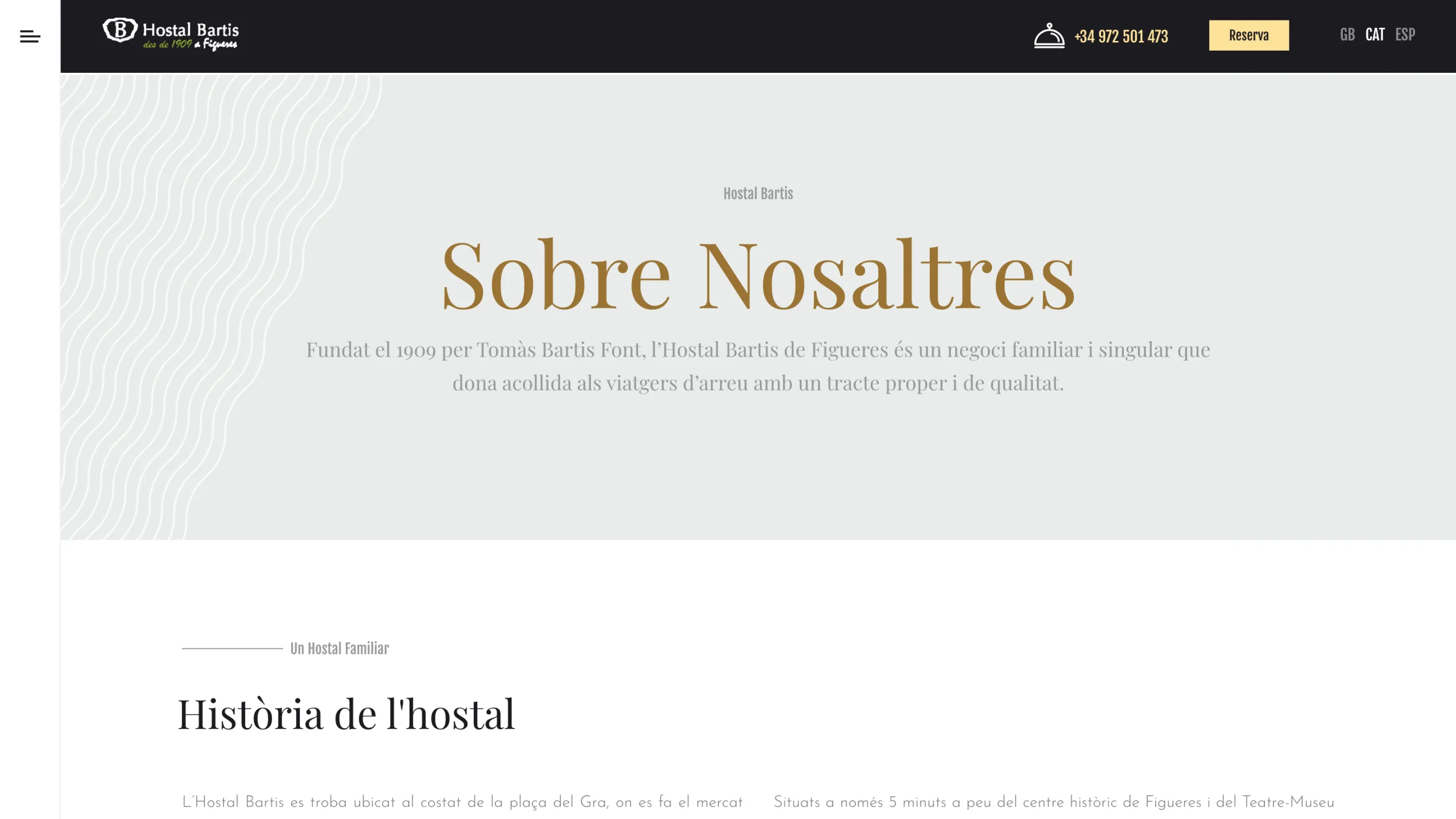 Pàgina d'història de l'hostal